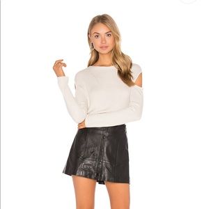 THE JETSET DIARIES Saraya Leather Skirt in Black